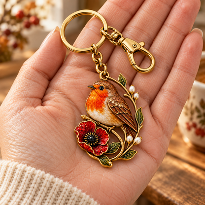 Robin & Poppy Remembrance Keyring ❤️ Carry Their Memory Every Day