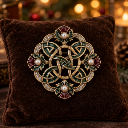 🍀✨Vintage Celtic Thistle Knot Brooch 🍀✨