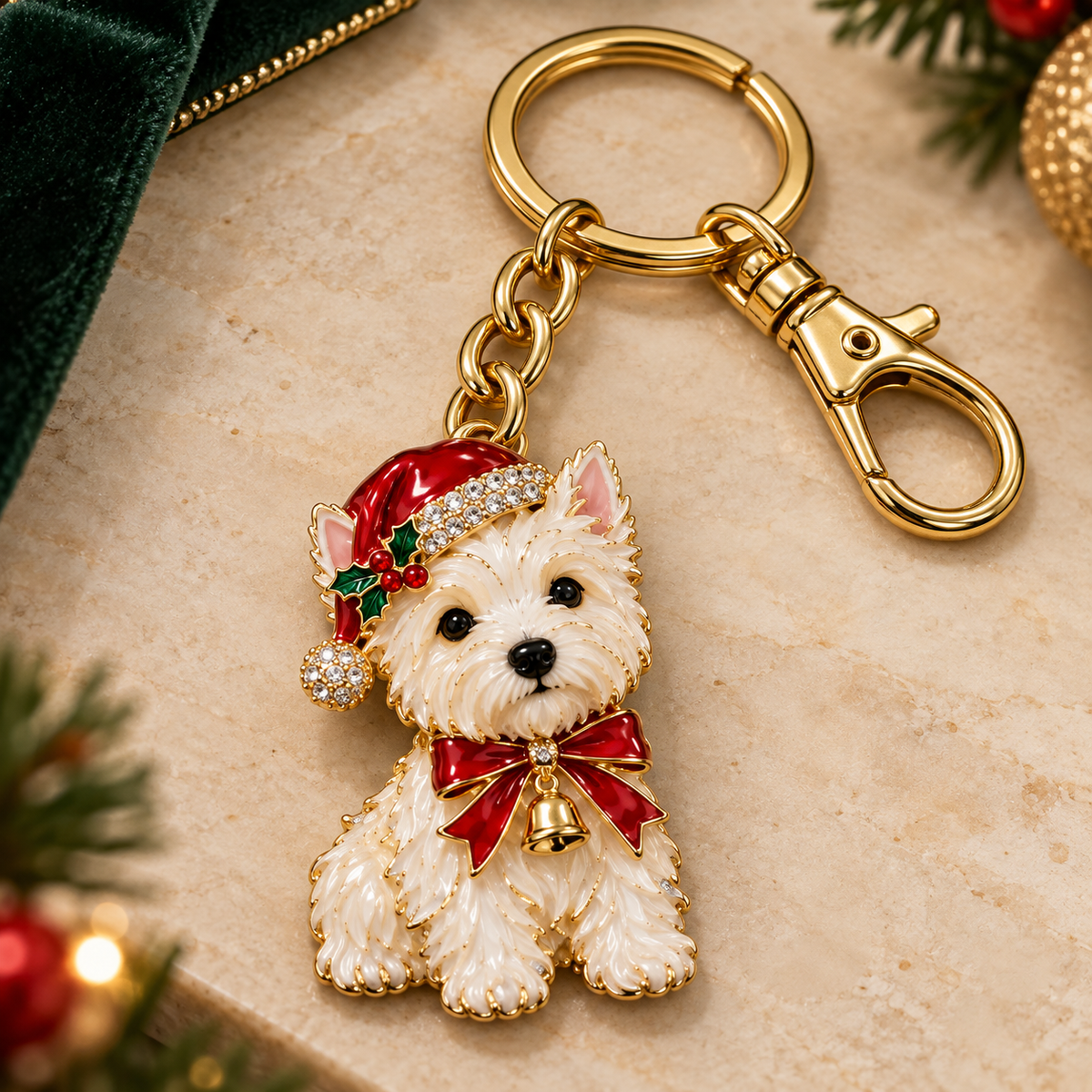 🎄 Festive Pup Christmas Keyring Collection