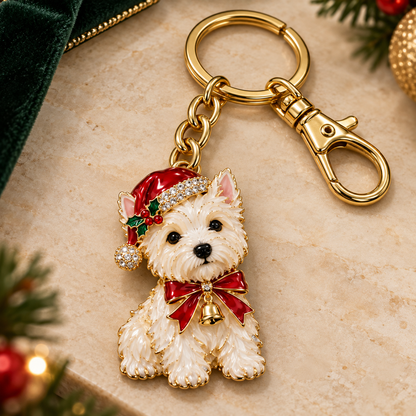 🎄 Festive Pup Christmas Keyring Collection