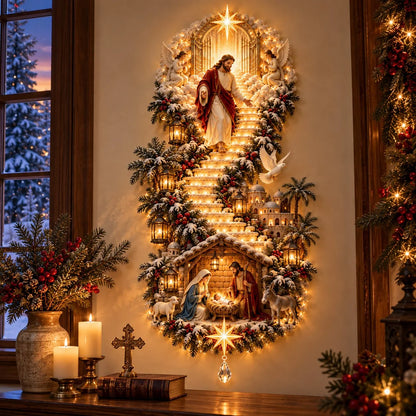 ✨ Last Day – 49% Off!✨ Jesus Light Of Heaven Christmas Wall Hanging✝️