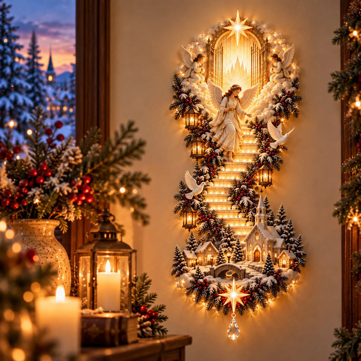 ✨ Last Day – 49% Off!✨ Jesus Light Of Heaven Christmas Wall Hanging✝️