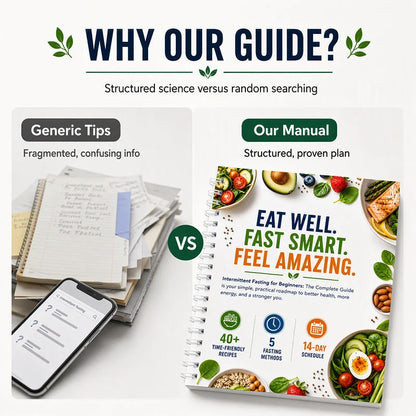 📖🥗 Intermittent Fasting Guide for Beginners – 14-Day Starter Plan with 40+ Recipes