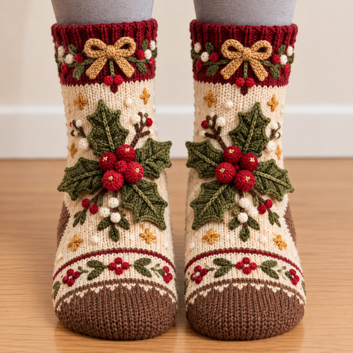 Cozy Christmas Fleece‑Lined Socks 🎄
