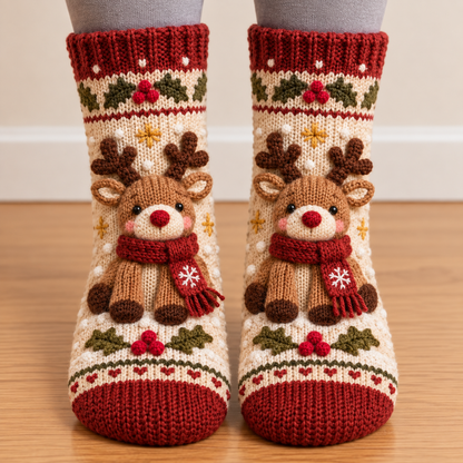 Cozy Christmas Fleece‑Lined Socks 🎄