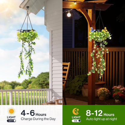 2026 Realistic Flower Vine Solar Hanging Garden Lights