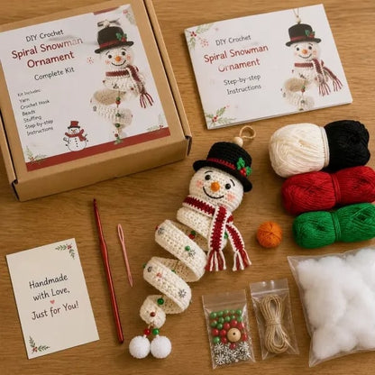☃️Last day 50% OFF - DIY spiral crochet snowman set