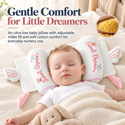 Millet Head-Shaping Pillow for Babies and Toddlers, for Correcting Head Asymmetries in Newborns, Model 06 – Pillow for Side Sleeping with a Removable Insert