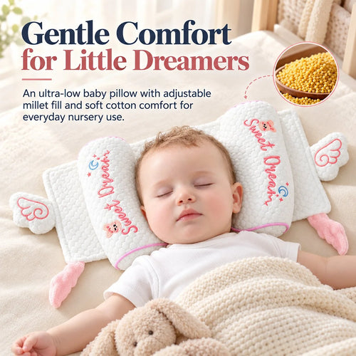 Millet Head-Shaping Pillow for Babies and Toddlers, for Correcting Head Asymmetries in Newborns, Model 06 – Pillow for Side Sleeping with a Removable Insert