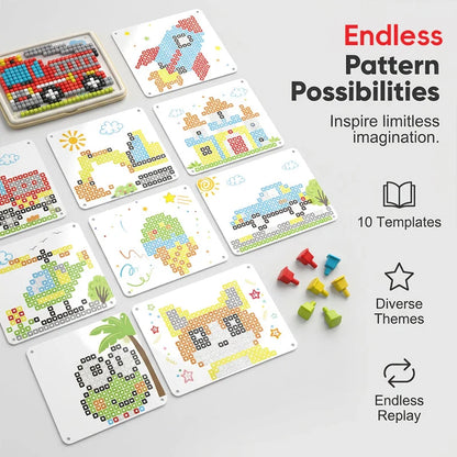 📢📢49% OFF !! ⏰Creative Mushroom Finger Puzzle Pegboard Toy