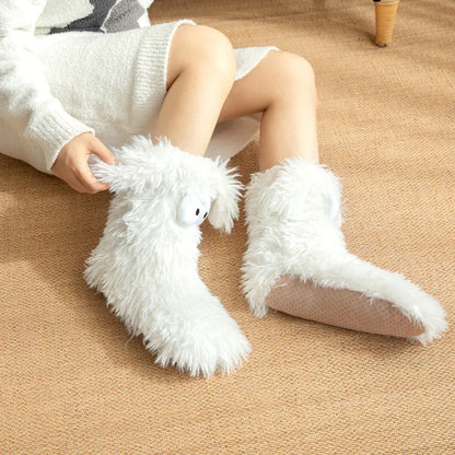 💗last Day Sale 50% Off⚡50k+ Sold💕women's Plush Slippers Socks Floor Socks Winter Home Indoor Thickened Fleece-lined Anti-slip Adult Women's Plush Snow Socks Shoe Covers