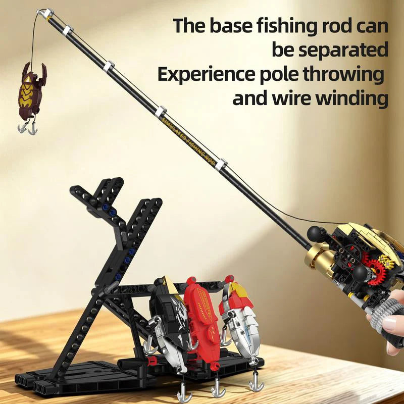 🎃halloween Deal 49% Off!🎣realistic Fishing Rod Building Block Set