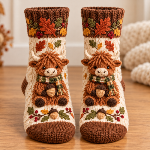 🍂 Autumn Woodland Knit Sock Collection
