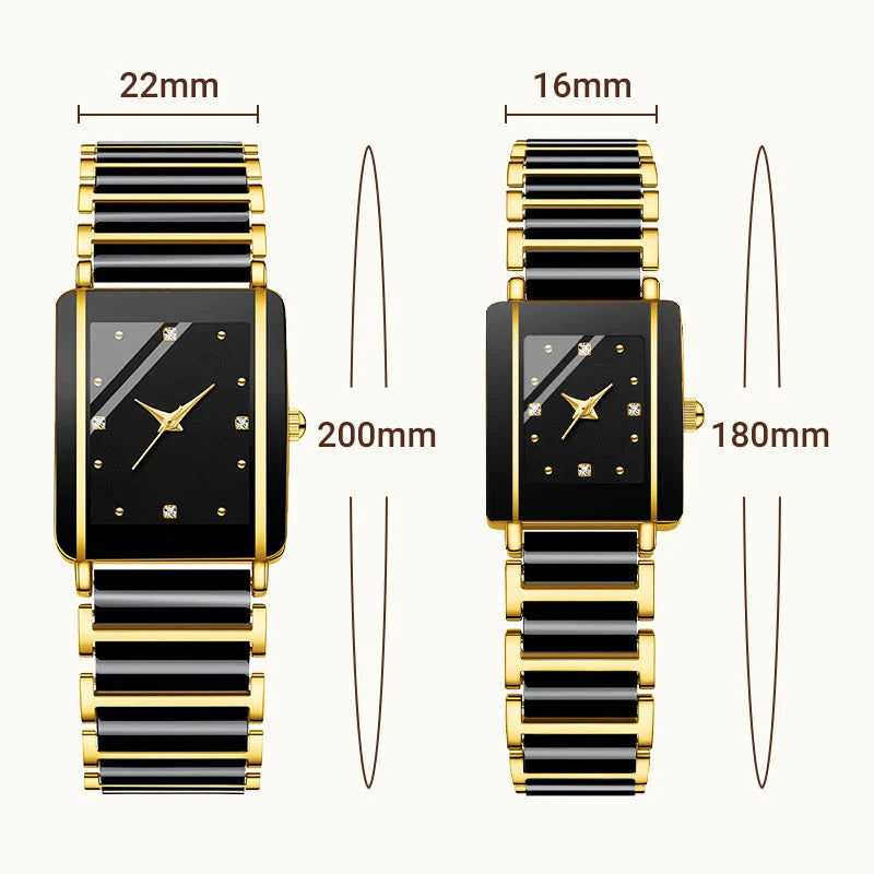 ⌚fashion Ceramic Square Quartz Watch