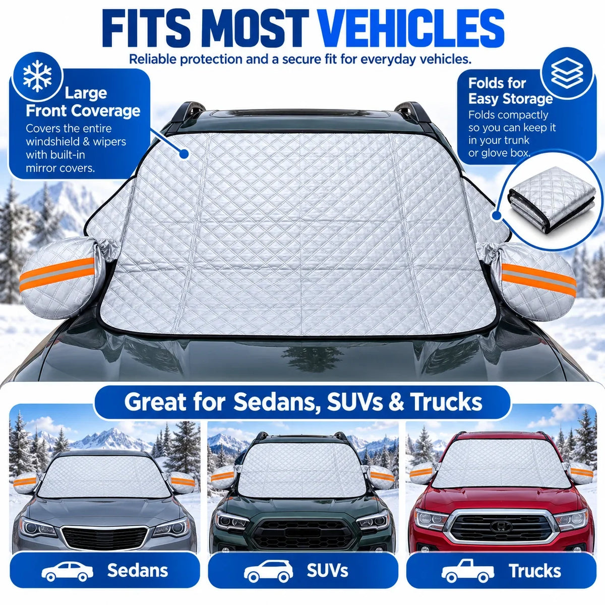 🚗 All-Season Magnetic Windshield Cover – Snow, Ice & Frost Protection