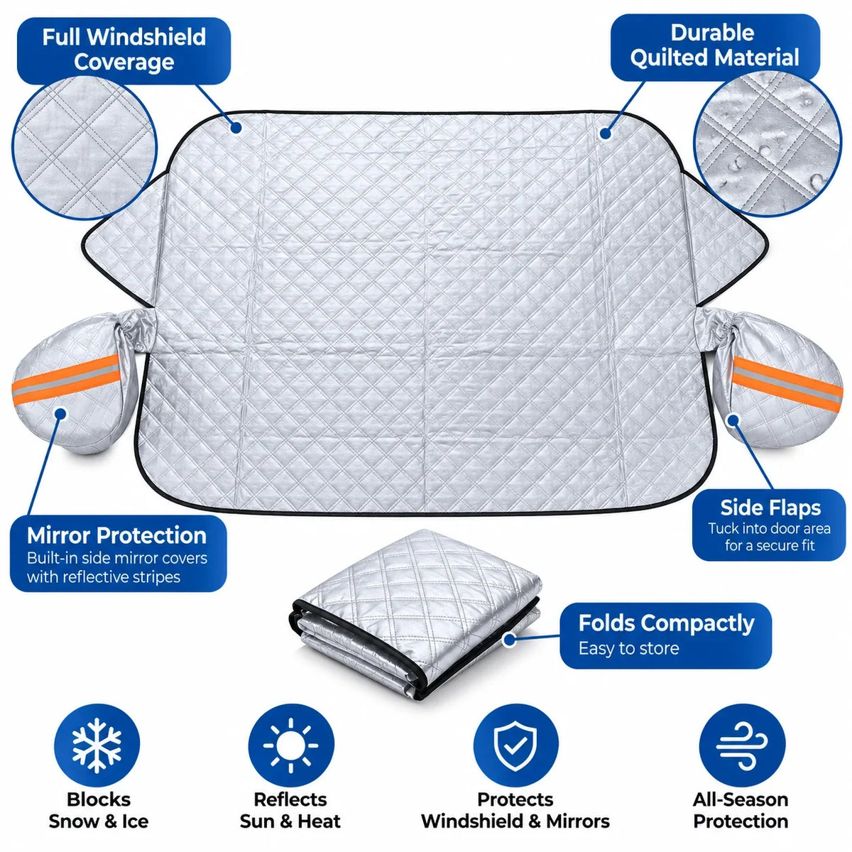 🚗 All-Season Magnetic Windshield Cover – Snow, Ice & Frost Protection