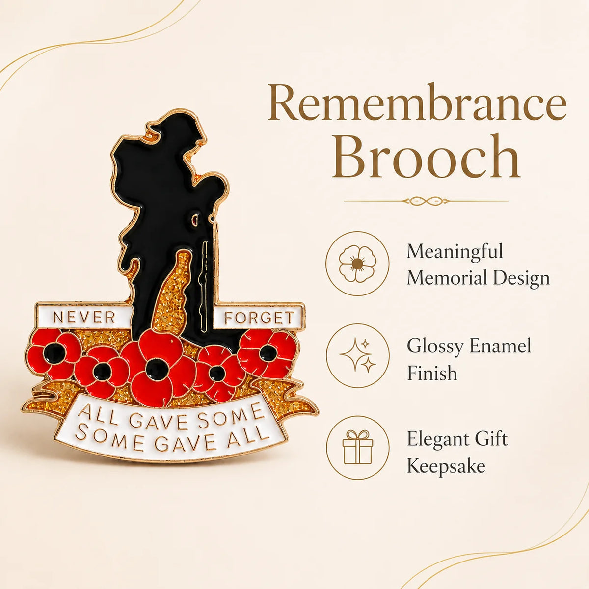 🌺 Red Poppy 111th Anniversary Remembrance Brooch