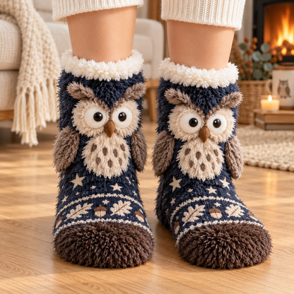 🦊🐦🦦🦉Cute 3D Animal Fuzzy Slipper Socks 🦊🐦🦦🦉