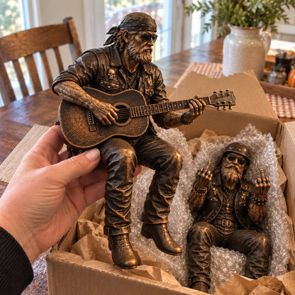 ⭐Old Biker Soul Shelf Sitter Collection – Rustic Motorcycle Rider Figurines For Men