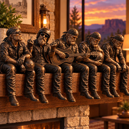 ⭐Old Biker Soul Shelf Sitter Collection – Rustic Motorcycle Rider Figurines For Men