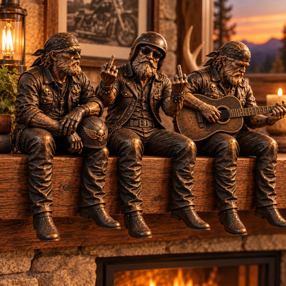 ⭐Old Biker Soul Shelf Sitter Collection – Rustic Motorcycle Rider Figurines For Men