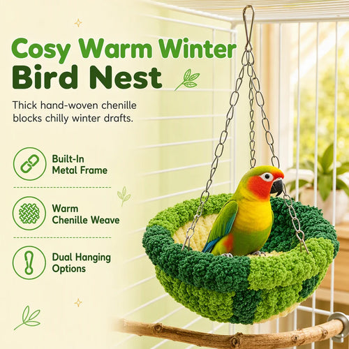 🐦 Limited-time 50% Off! 🧶 Warm Winter Bird Hanging Hammock – Cozy, Soft, Cage Decor ✨