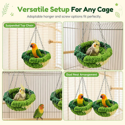 🐦 Limited-time 50% Off! 🧶 Warm Winter Bird Hanging Hammock – Cozy, Soft, Cage Decor ✨