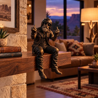 ⭐Old Biker Soul Shelf Sitter Collection – Rustic Motorcycle Rider Figurines For Men