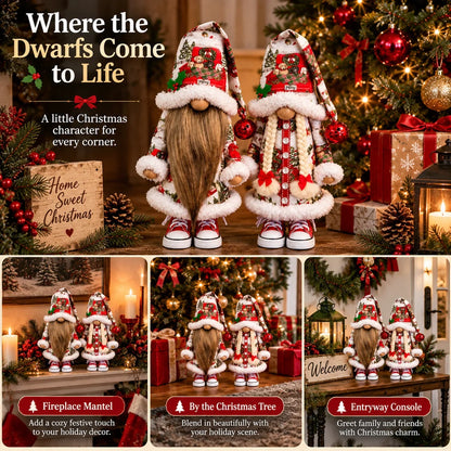 🎄 Festive Dwarf Couple Long Beard & Braided Hair Christmas Figurines🌟🌟