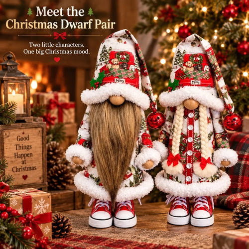 🎄 Festive Dwarf Couple Long Beard & Braided Hair Christmas Figurines🌟🌟