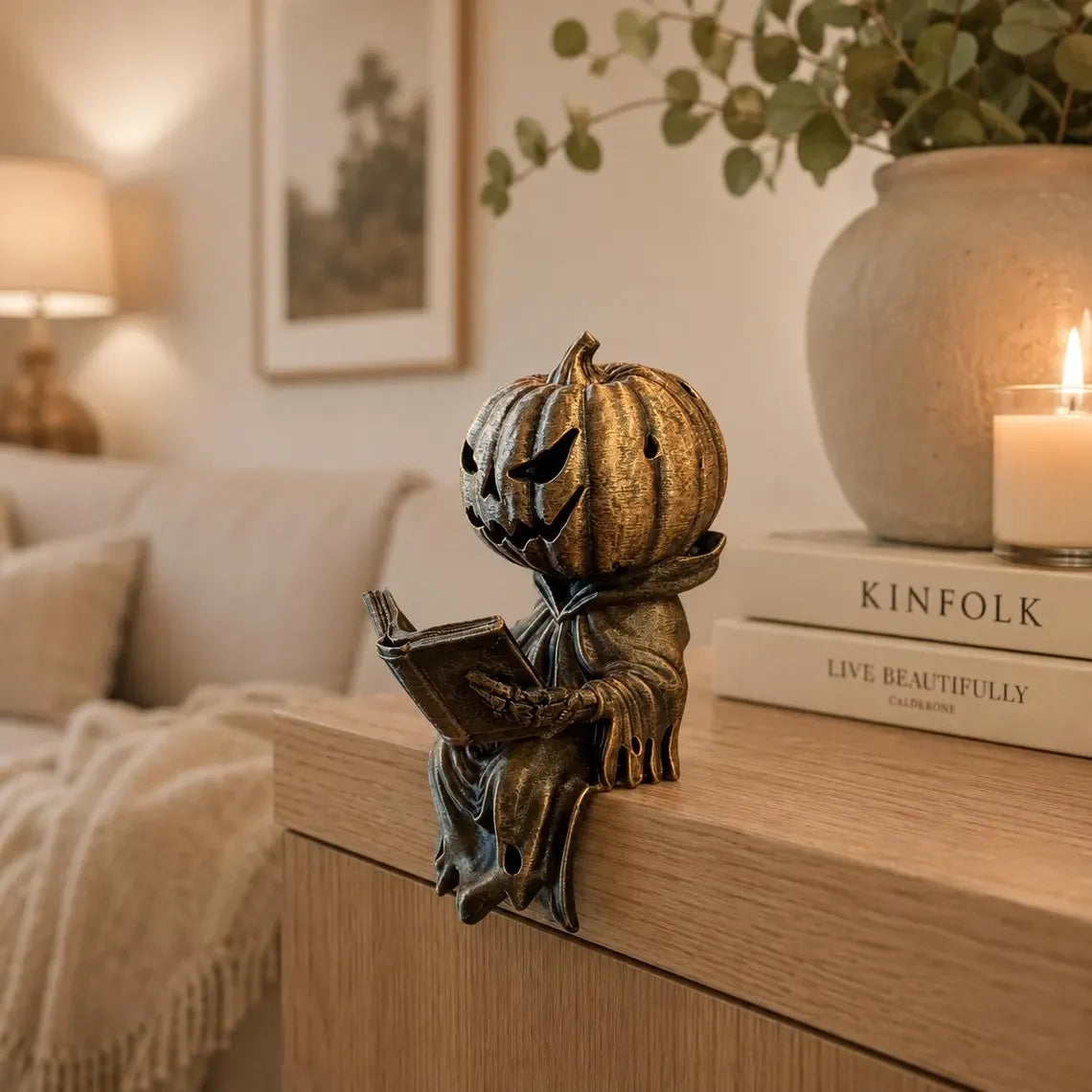 🎃 Reading Pumpkin Shelf Sitter