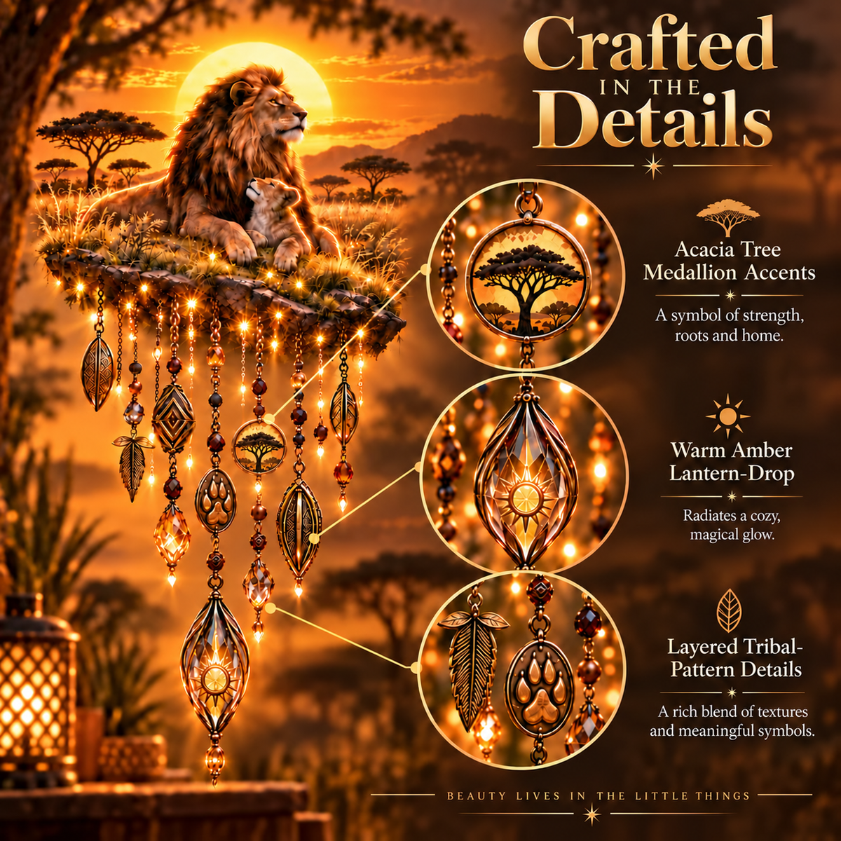 Majestic Savannah Family Glow™ – Lion & Cub Illuminated Wall Decor