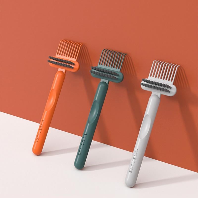 ✨Comb & Hairbrush Cleaner Set (3 Count) — Dual-Tool Mini Rake/Bristle Brushes