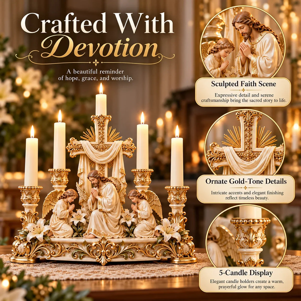 ⭐⭐🕯️ Light Of His Presence — Sacred Christian Candleholder ✝️🤍