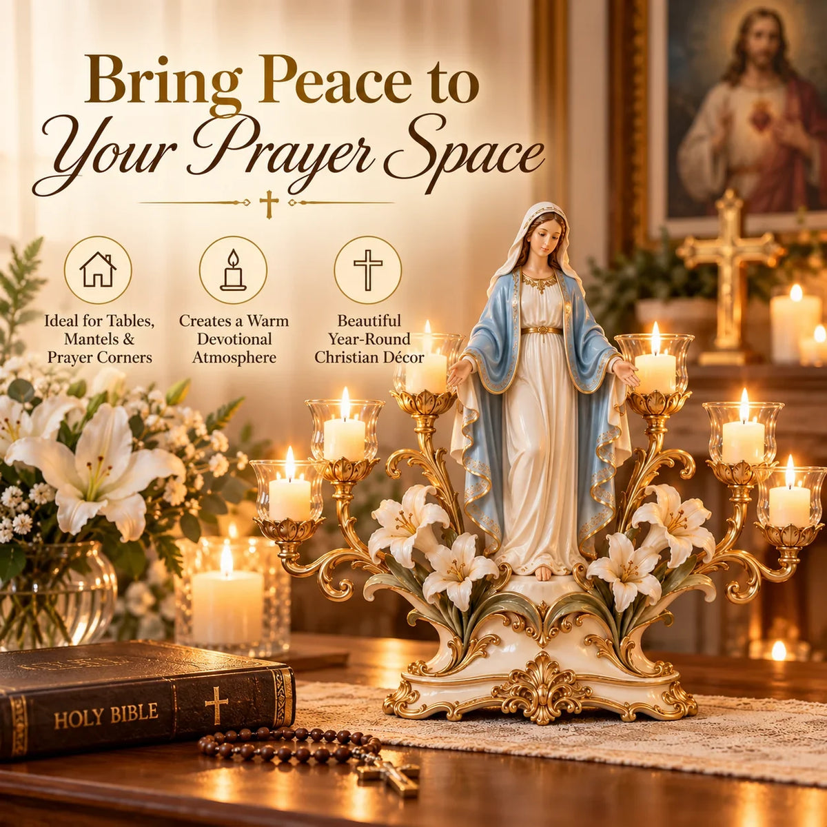 ⭐⭐🕯️ Light Of His Presence — Sacred Christian Candleholder ✝️🤍