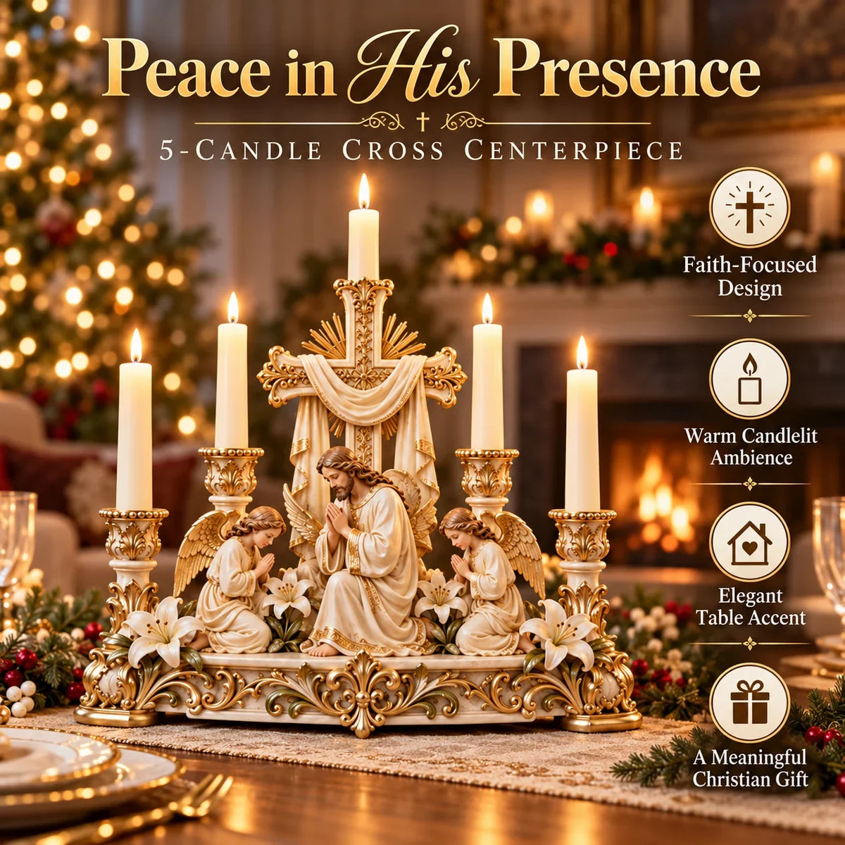 ⭐⭐🕯️ Light Of His Presence — Sacred Christian Candleholder ✝️🤍