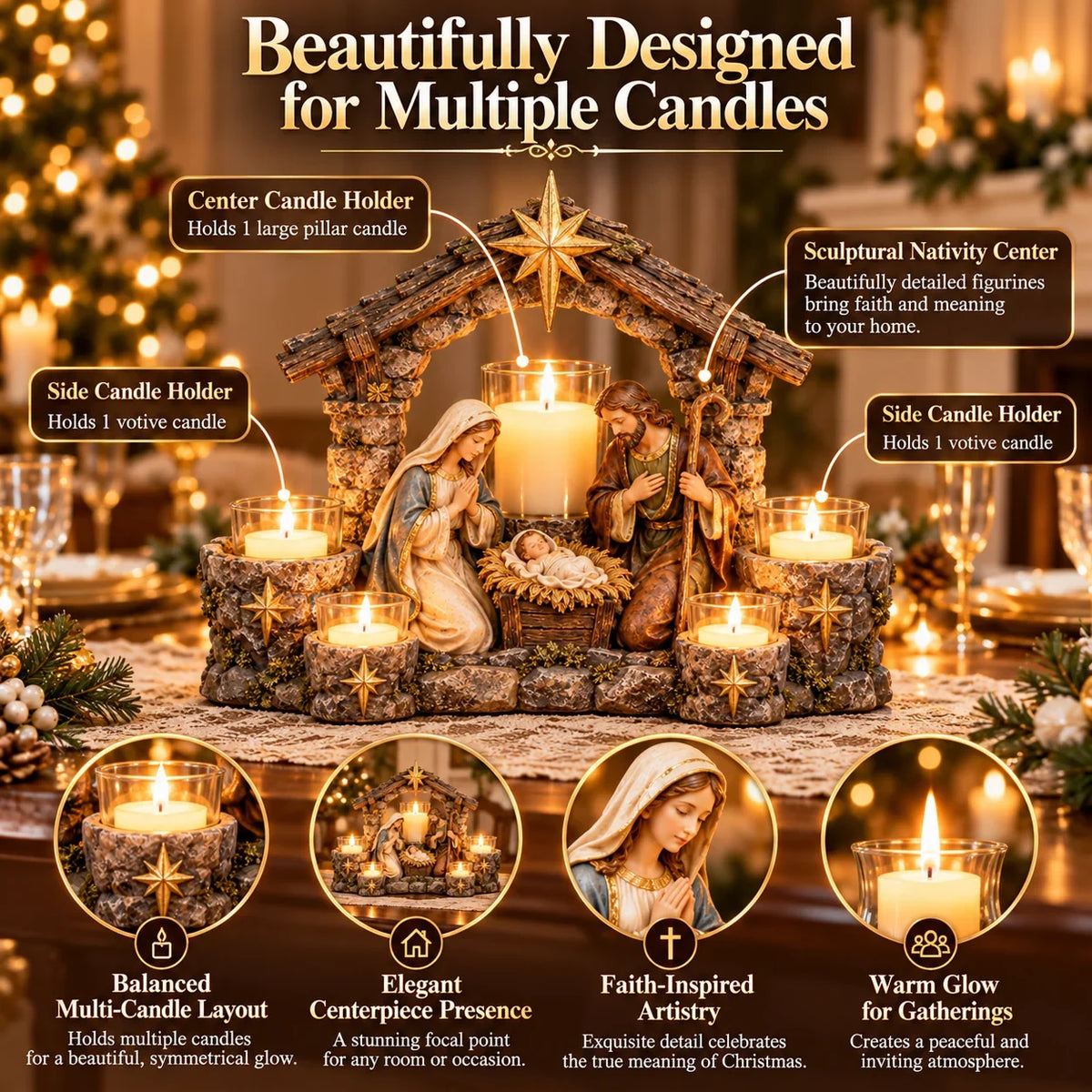 ⭐⭐🕯️ Light Of His Presence — Sacred Christian Candleholder ✝️🤍