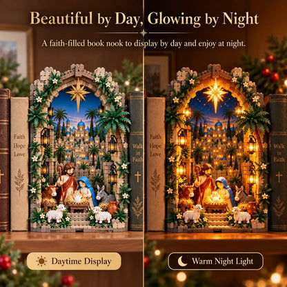 🔥🔥🔥✨ Lighted Bethlehem Nativity Book Nook – Christmas Building Block Display Of Faith