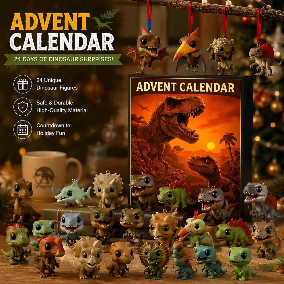 ⭐🦖Dinosaur Advent Calendar, 24‑Day Christmas Countdown Calendar