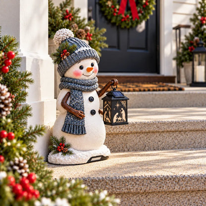 ⛄️🎄snowman Nativity Glow™ – Solar Christmas Step Light With Holy Family Projection🌙