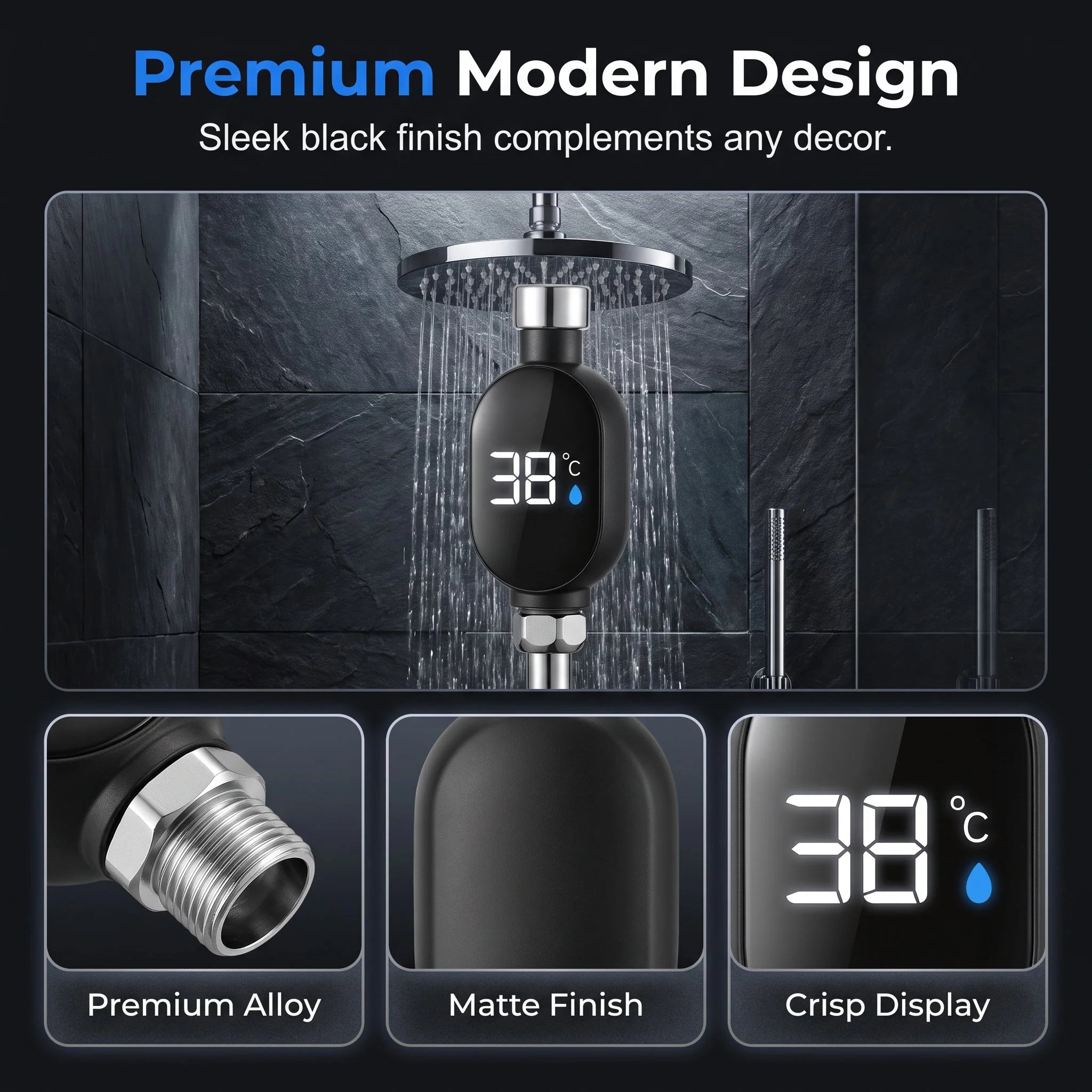 Intelligent LED shower thermometer product detail