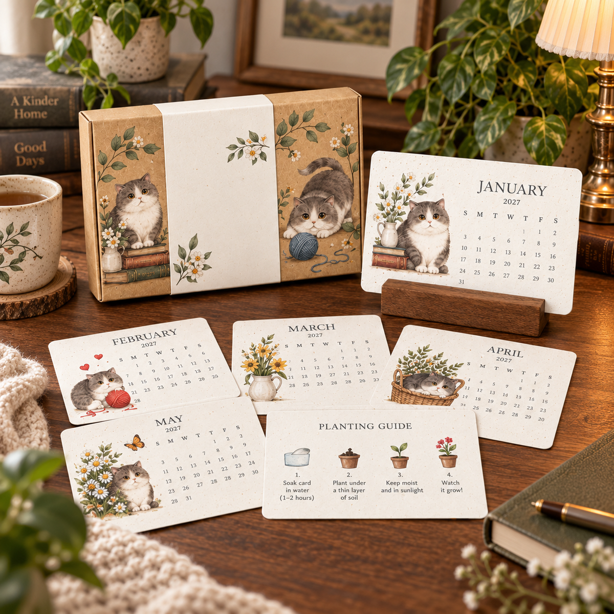 🐱 2027 · Cozy Cottage Cat Calendar