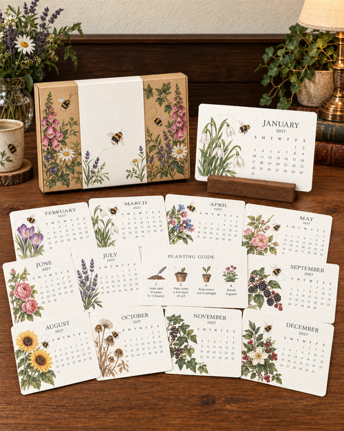 🐝 2027 Wildflower Bee Desk Calendar