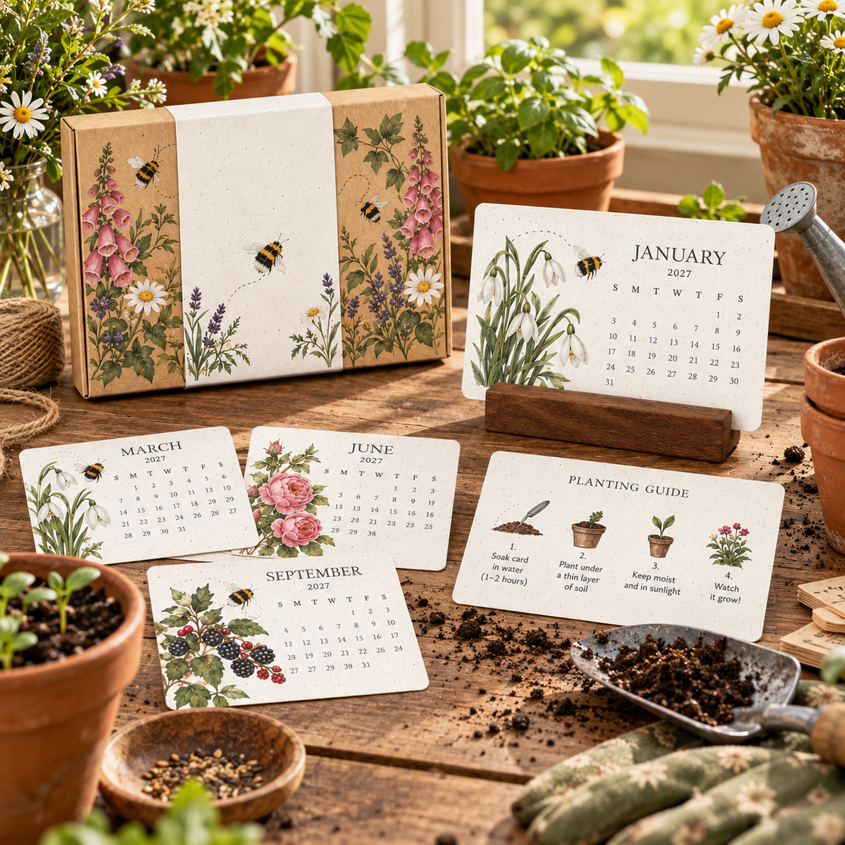 🐝 2027 Wildflower Bee Desk Calendar