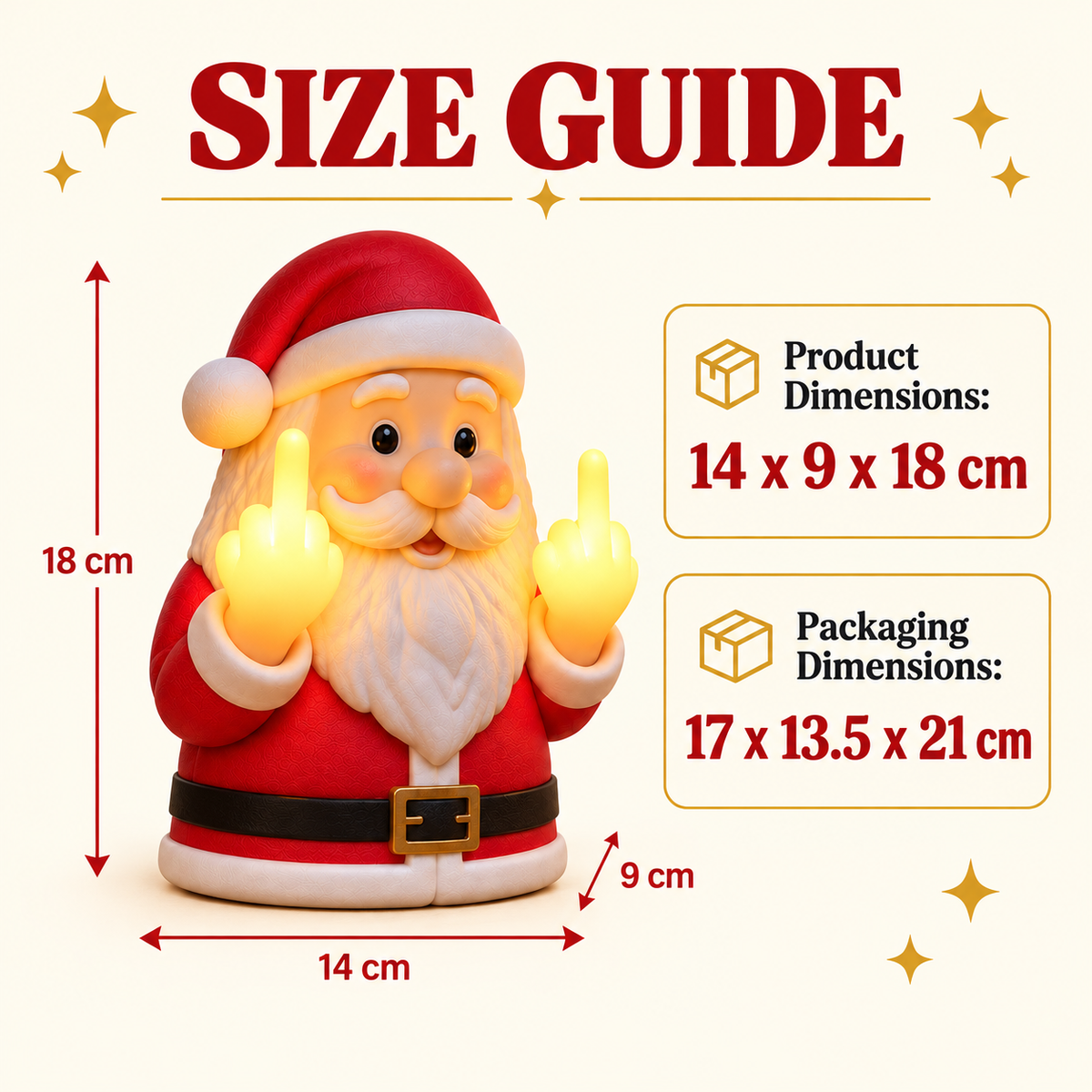 Glowing Middle Finger Santa Lamp, Fun Festive Desk Ornament For Holiday