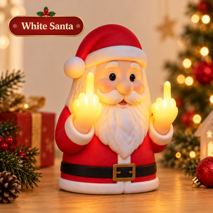 Glowing Middle Finger Santa Lamp, Fun Festive Desk Ornament For Holiday