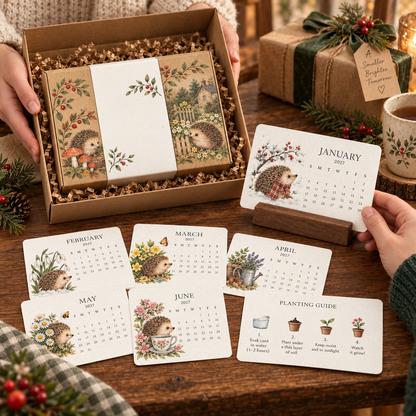 🦔 2027 Hedgehog Cottage Desk Calendar