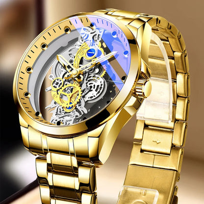 ⌚ Double-sided Skeleton Watch – Non-mechanical Tourbillon, Luminous, 30m Waterproof ✨
