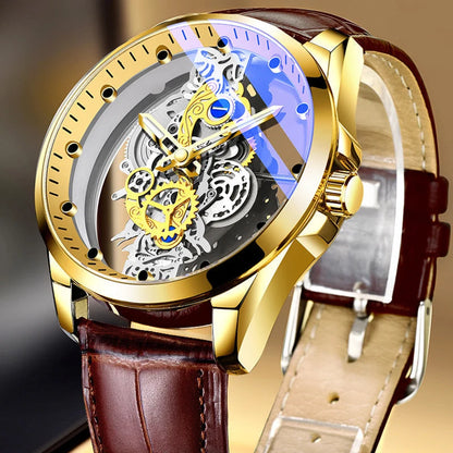 ⌚ Double-sided Skeleton Watch – Non-mechanical Tourbillon, Luminous, 30m Waterproof ✨