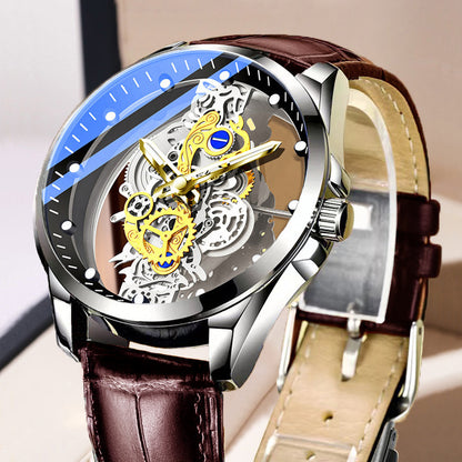 ⌚ Double-sided Skeleton Watch – Non-mechanical Tourbillon, Luminous, 30m Waterproof ✨